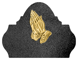 DARAY L 516 GD SH BK Gold Praying Hands Shimmer Black Background
